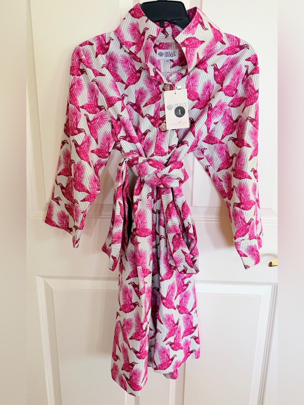 Holly Shae Arden Pink Pheasant Button Shirt Dress- NOT AVAILABLE IN STORES YET!